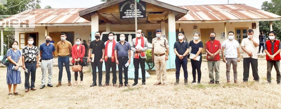 State level monitoring team on COVID-19 led by Shihab with BTF & SDTF members on COVID-19 at Ahthibung. (DIPR Photo)